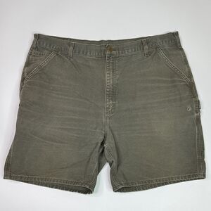 Vintage Carhartt B25 MOS Green Carpenter Duck Canvas Shorts Size 42 2006